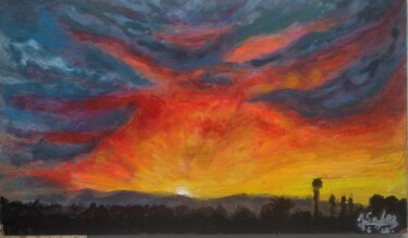 Peinture intitulée "Summer sunset" par Joaquín A. Sales, Œuvre d'art originale, Acrylique