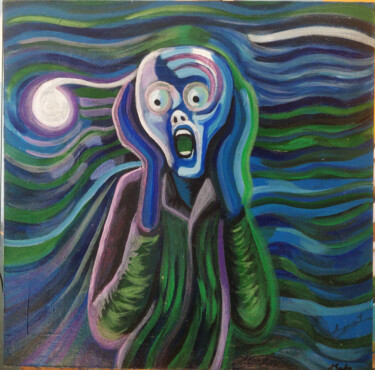 Peinture intitulée "Blue paranoid" par Joaquín A. Sales, Œuvre d'art originale, Acrylique