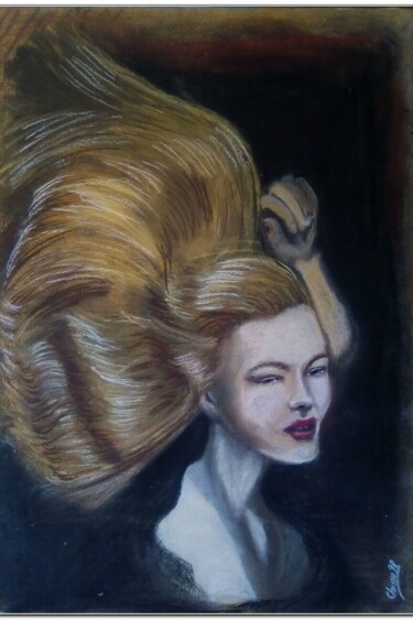 Pintura intitulada "Belle actress" por Joaquín A. Sales, Obras de arte originais, Pastel