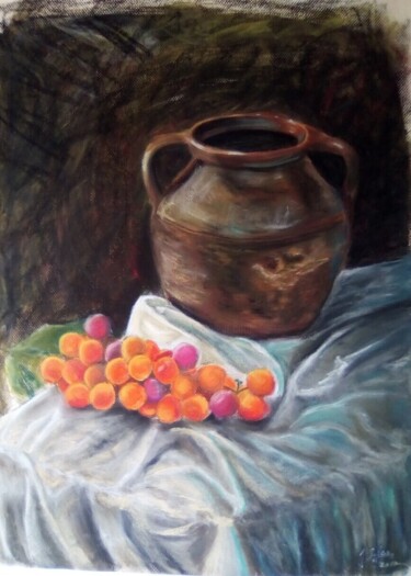 Картина под названием "Still life" - Joaquín A. Sales, Подлинное произведение искусства, Пастель