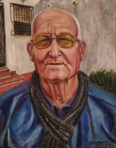 Painting titled "Portrait of Mr. Ram…" by Joaquín A. Sales, Original Artwork, Acrylic
