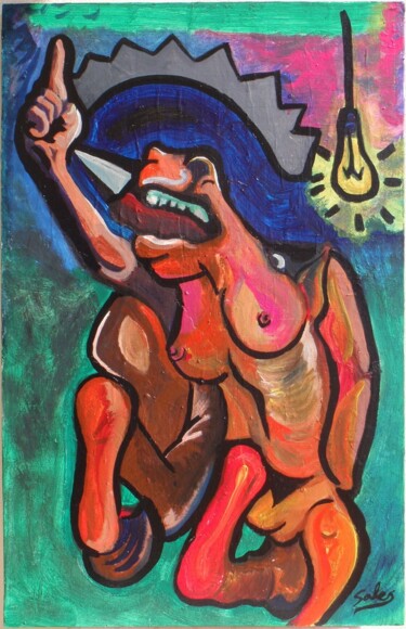 Painting titled "Cheval femenine" by Joaquín A. Sales, Original Artwork, Acrylic
