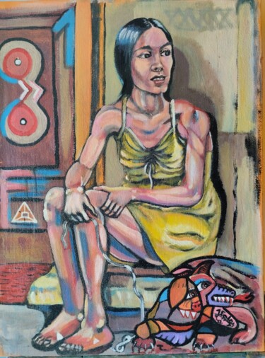 Painting titled "La Patiencie et son…" by Joaquín A. Sales, Original Artwork, Acrylic