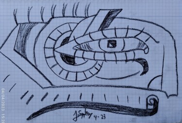 Dessin intitulée "Eye inside eye" par Joaquín A. Sales, Œuvre d'art originale, Crayon