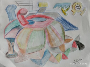 Dessin intitulée "La forme de l'espac…" par Joaquín A. Sales, Œuvre d'art originale, Crayon