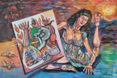 Malerei mit dem Titel "Anxiety presenting…" von Joaquín A. Sales, Original-Kunstwerk, Acryl