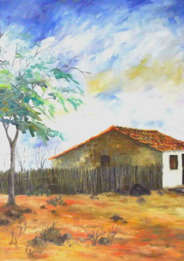 Painting titled "Vida no Sítio" by Joaz Silva, Original Artwork, Oil