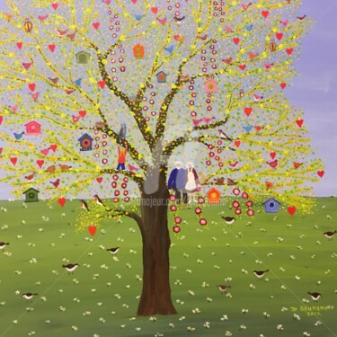 Peinture intitulée "arbre de vie" par Jo  Baumann, Œuvre d'art originale, Acrylique