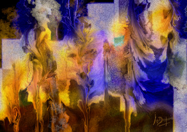 Vibrations - gravure 16 x 24 in Digital Arts titled "Vibrations - gravur…" by Jocelyne Dupuis (Jo Dupuis), Original Art, 2D Digital Work