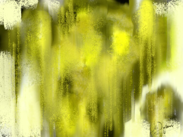 Digitale Kunst mit dem Titel ""Là ... Grey moss" von Jocelyne Dupuis (Jo Dupuis), Original-Kunstwerk, Digitale Malerei Auf P…