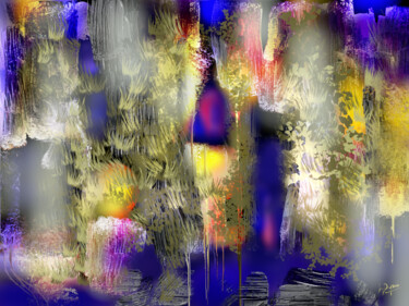Digital Arts titled ""Nuit Magique"" by Jocelyne Dupuis (Jo Dupuis), Original Artwork, Digital Painting Mounted on Plexiglass