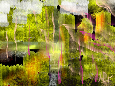 Digital Arts titled ""Vol sérénité"" by Jocelyne Dupuis (Jo Dupuis), Original Artwork, Digital Painting Mounted on Plexiglass