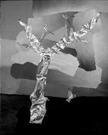 Collages intitulée "arbre-gris.jpg" par Jocelyne Chambellan, Œuvre d'art originale