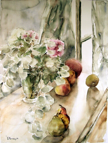 Peinture intitulée "Bouquet aux branche…" par Jocelyne Chauveau, Œuvre d'art originale, Huile