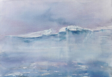 Peinture intitulée "Icebergs sur le Jök…" par Jocelyne Chauveau, Œuvre d'art originale, Huile