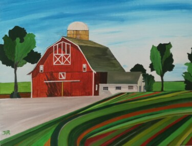 Картина под названием "HoHaHo Farm" - Jocelyne Roujansky, Подлинное произведение искусства, Акварель