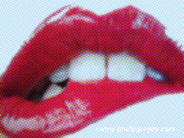 Photographie intitulée "Red Lips" par Jochen Cerny, Œuvre d'art originale, Photographie manipulée