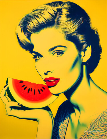 Fotografía titulada "Melon Woman" por Jochen Cerny, Obra de arte original, Fotografía digital