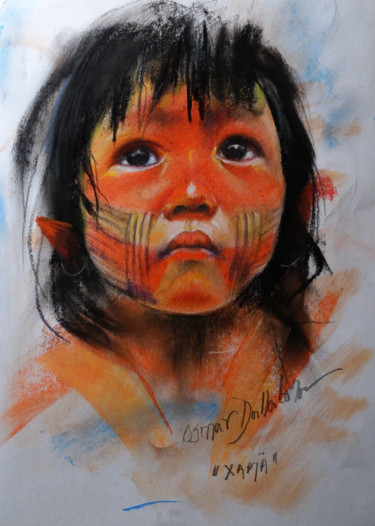 Drawing titled "Xamã.jpg" by Osmar Dallabona, Original Artwork, Pastel