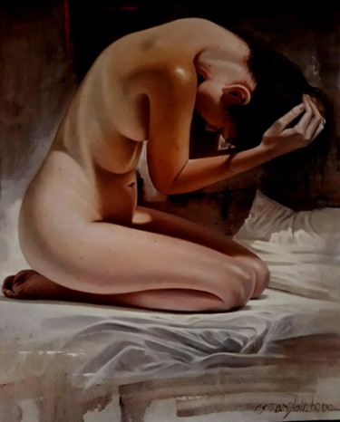 Painting titled "Lembranças" by Osmar Dallabona, Original Artwork, Oil Mounted on Wood Stretcher frame