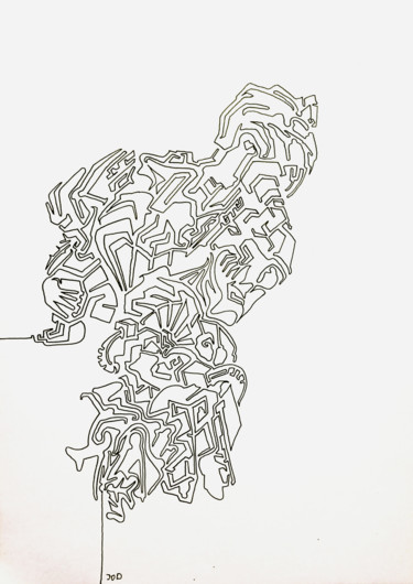 Drawing titled "Penseur - #artistsu…" by Jod, Original Artwork, Marker