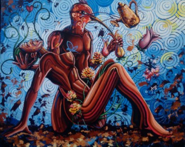 Pintura titulada "Nectar-in-sucking" por Ango, Obra de arte original