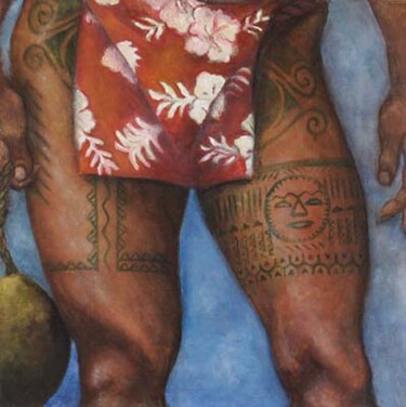 Peinture intitulée "POLYNESIAN LOIN CLO…" par Joe Johnson, Œuvre d'art originale