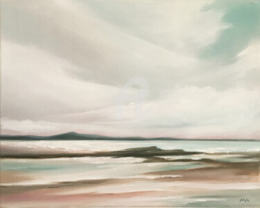 Painting titled "Dusk Across The Bay…" by Mullo, Original Artwork, Oil