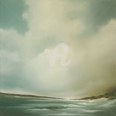 Картина под названием "The Clouds Above Us…" - Mullo, Подлинное произведение искусства, Масло Установлен на Деревянная рама…