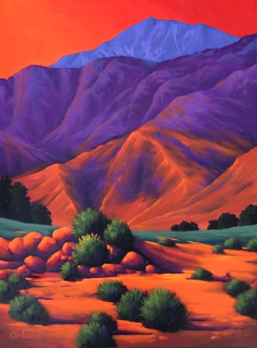 Malerei mit dem Titel "Canyon Floor at Sun…" von Joe A. Oakes, Original-Kunstwerk, Acryl