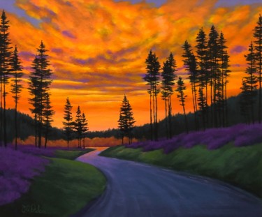 Malerei mit dem Titel "Secluded Sunrise" von Joe A. Oakes, Original-Kunstwerk, Acryl