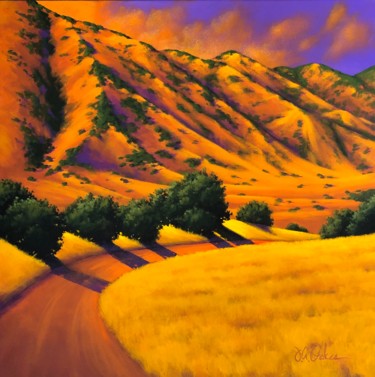 Peinture intitulée "Tranquil Foothills…" par Joe A. Oakes, Œuvre d'art originale, Acrylique