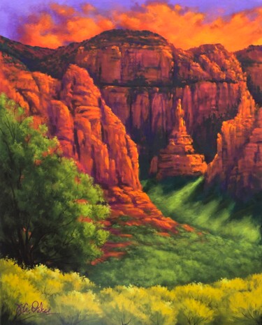 Painting titled "Nature's Handiwork" by Joe A. Oakes, Original Artwork, Acrylic Mounted on Wood Stretcher frame