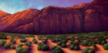 Painting titled "Into Shadow Canyon" by Joe A. Oakes, Original Artwork, Acrylic Mounted on Wood Stretcher frame