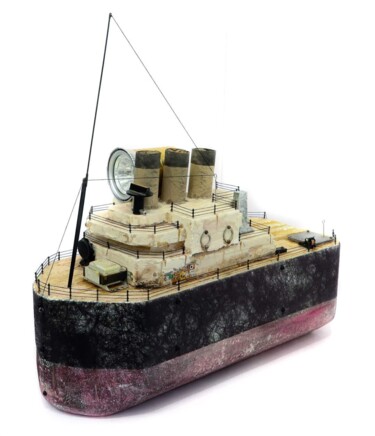 Sculpture intitulée "Barco de Rescate" par Joeartcuba, Œuvre d'art originale, Ciment