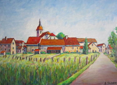 Malerei mit dem Titel "Rosey, chemin des c…" von Joel Jeanniot, Original-Kunstwerk, Öl