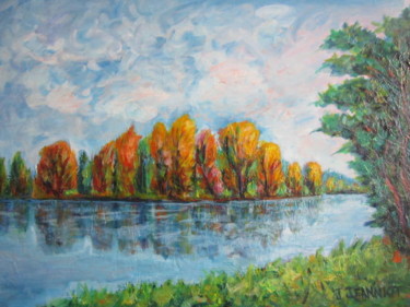 Peinture intitulée "reflets d'automne s…" par Joel Jeanniot, Œuvre d'art originale, Huile