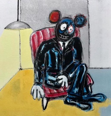 Painting titled "Mick fauteuil" by Joel Larribeau, Original Artwork, Acrylic