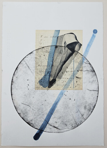 Collages getiteld "Série corps, paysag…" door Joël Leick, Origineel Kunstwerk, Collages