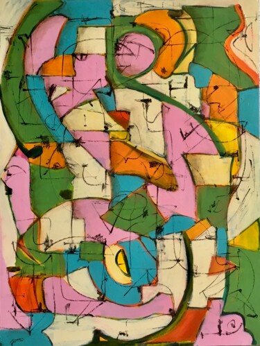 Peinture intitulée "DJK" par Joel Montemagni (JOMO), Œuvre d'art originale, Acrylique Monté sur Panneau de bois