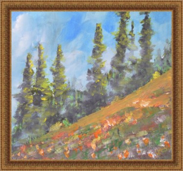 Painting titled "hill" by Joe La Bianca, Original Artwork, Acrylic
