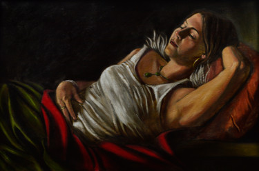 Painting titled "Night Recluse" by Joel Barnett, Original Artwork, Oil