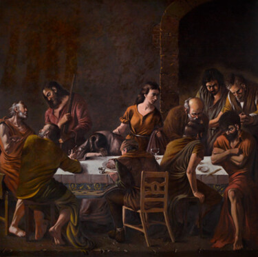Pintura intitulada "Last Supper" por Joel Barnett, Obras de arte originais, Óleo