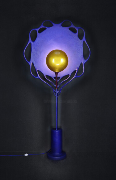 Design intitulée "Bleu Rococo" par Joël Bartz, Œuvre d'art originale, Luminaire
