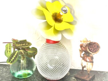 设计 标题为“Lampe fleur pavot j…” 由Joel Carpentier (Ambiance d'Antan), 原创艺术品, 泛光灯