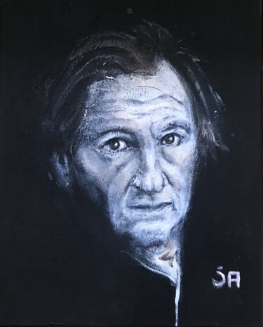 Painting titled "Gérard Depardieu" by Joele Ardans, Original Artwork, Acrylic