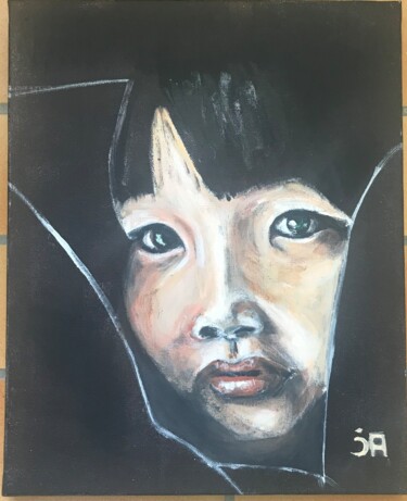 Painting titled "Jeune chinoise" by Joele Ardans, Original Artwork, Acrylic