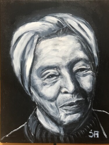 Peinture intitulée "Simone de beauvoir" par Joele Ardans, Œuvre d'art originale, Acrylique