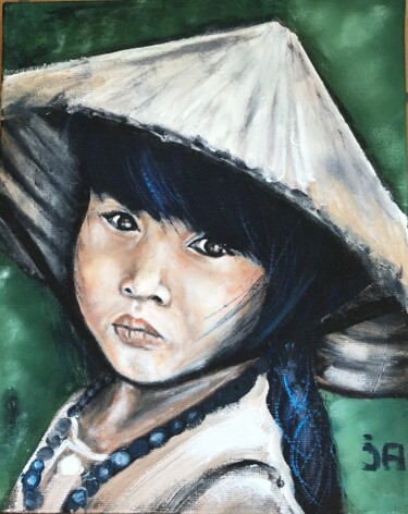Pintura intitulada "Petite vietnamienne" por Joele Ardans, Obras de arte originais, Acrílico