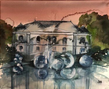 Painting titled "Musée Rodin" by Joele Ardans, Original Artwork, Watercolor